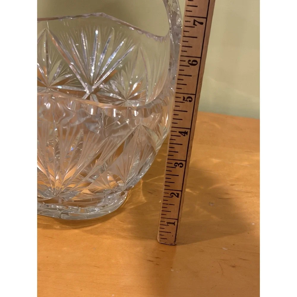 Antique Crystal Basket Bowl American Brilliant Cut Beautiful and Heavy 5.5 lbs